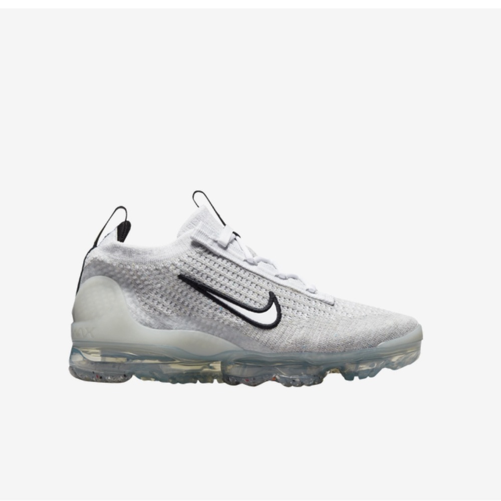 Nike Vapormax 21-Boys Grade School 7Y/Womens 8.5! White/Black/Metallic Silver